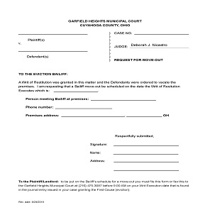 Request for Move-Out